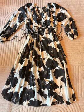 H&M | Dresses | Hm Off White Crinkled Cotton Kaftan Maxi Dress Xs